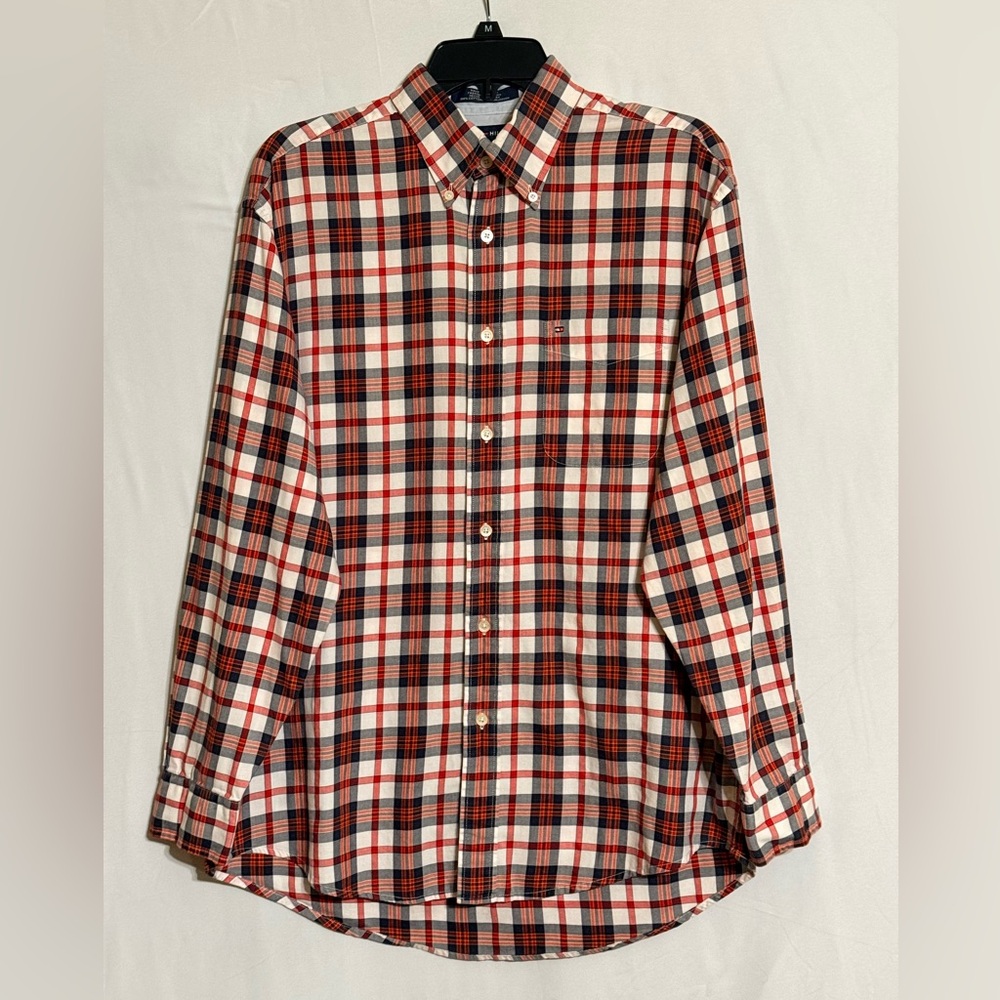 Tommy Hilfiger Plaid Long Sleeve Button-Down Shirt Size Medium
